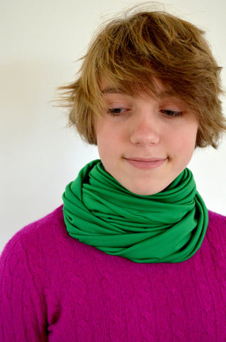 Kelly Green Infinity Scarf Lightweight Layering Fashion Accent Women's Ascot
