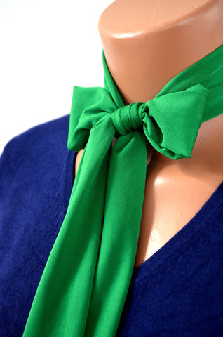 Neck tie Kelly Green Lightweight Scarf Green Sash Belt Kelly Neck Bow Kelly Green Tie, Hair Tie