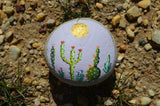 Painted Cactus Rock, Desktop Decor, Cactus Art, Hand Painted Rock Art, Southwestern