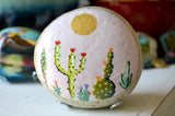 Painted Cactus Rock, Desktop Decor, Cactus Art, Hand Painted Rock Art, Southwestern