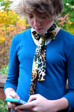 Womens Neck tie Leopard Print Tie Animal Print Scarf Neck Bow Lightweight Scarf Hair Tie Ascot Tie - hisOpal Swimwear - 2