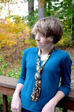 Womens Neck tie Leopard Print Tie Animal Print Scarf Neck Bow Lightweight Scarf Hair Tie Ascot Tie - hisOpal Swimwear - 3