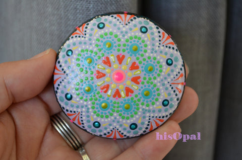 Lavender Mandala Stone, New Mommy Gift, Baby Shower, Hand Painted Rock, Mandala Decor, Easter Gift, Mother's Day, Boho Gift, hisOpal, Spring