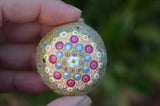 Painted Rock, Prayer Rock, Small Round Mandala, Jewel Drop Mandala, Hand Painted Rock, Gift Art
