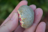 Painted Rock, Prayer Rock, Small Round Mandala, Jewel Drop Mandala, Hand Painted Rock, Gift Art