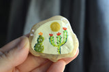 Painted Cactus Rock, Cactus Art, Hand Painted Rock, Southwestern Decor, Cactus Decor