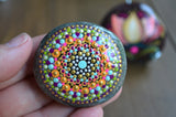 Mandala and Lotus Painted Rock, Set of Two, Lotus Flower Rock, Hand Painted Rocks, Boho Decor Stones