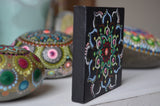 Original Art, Painted Mini Canvas, 2.5 x 2.5 inch, hisOpal Art, Mandala Canvas
