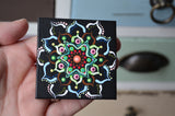 Original Art, Painted Mini Canvas, 2.5 x 2.5 inch, hisOpal Art, Mandala Canvas