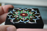 Original Art, Painted Mini Canvas, 2.5 x 2.5 inch, hisOpal Art, Mandala Canvas