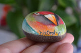 Lovebird Portrait, Hand Painted Rock, Unique Gift, Bird Watcher Gift, Painted Stone Art