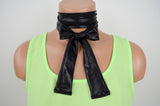 Necktie Metallic Scarf Black Women's Neck Tie Fashion Hair Tie Unisex Cravat - hisOpal Swimwear - 5