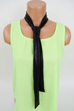 Necktie Metallic Scarf Black Women's Neck Tie Fashion Hair Tie Unisex Cravat - hisOpal Swimwear - 3