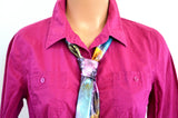 Neck Tie Metallic Galaxy Print Scarf Unisex Ascot Tie Head Wrap Neck Bow Cravat Nebula Print - hisOpal Swimwear - 4
