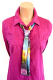 Neck Tie Metallic Galaxy Print Scarf Unisex Ascot Tie Head Wrap Neck Bow Cravat Nebula Print - hisOpal Swimwear - 3