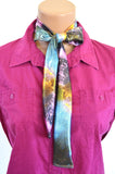 Neck Tie Metallic Galaxy Print Scarf Unisex Ascot Tie Head Wrap Neck Bow Cravat Nebula Print - hisOpal Swimwear - 2