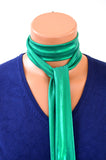 Metallic Green Scarf Women's Neck Tie Lightweight Scarf Green Neck Bow Christmas Necktie Unisex - hisOpal Swimwear - 2
