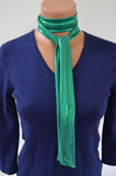 Metallic Green Scarf Women's Neck Tie Lightweight Scarf Green Neck Bow Christmas Necktie Unisex - hisOpal Swimwear - 3