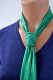 Metallic Green Scarf Women's Neck Tie Lightweight Scarf Green Neck Bow Christmas Necktie Unisex - hisOpal Swimwear - 4
