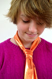 Metallic Orange Scarf Women's Neck Tie Lightweight Layering Fashion Accessories - hisOpal Swimwear - 6