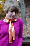 Metallic Orange Scarf Women's Neck Tie Lightweight Layering Fashion Accessories - hisOpal Swimwear - 4