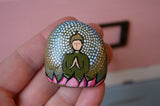 Buddha Painted Rock, Hand Painted Rock, Boho Decor Art, Meditation Stone, Prayer Stone