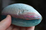 Hand Painted Rock, Ocean Horizon, Beach Painting, Monterey CA Stone, Ocean Painting