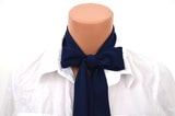 Dark Navy Blue Scarf Neck Tie Lightweight Sacrf Blue Sash Belt Navy Neck Bow Navy Blue Tie - hisOpal Swimwear - 5