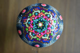 Hand Painted Rock, Neon Mandala Stone, Flower Mandala, Mandala Stone, Neon Rainbow, One Love