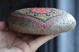 Painted Stone, Heart Mandala Stone, Hand Painted Rock, Easter Gift, Mother's Day, Heart Art