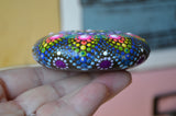 Hand Painted Mandala, Neon Mandala Stone, Metallic Mandala, Mandala Stone, Decorative Stone