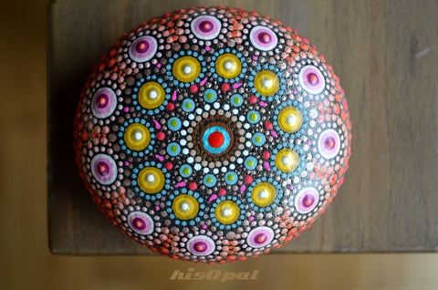 Southwestern Decor, Mandala Stone, Boho Decor, Painted Rock Gift, Hand painted Rock, Painted Stone