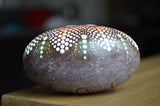 Painted Rock Mandala, Desktop Decor, Sacred Geometry, Hand Painted Rock Art, Boho