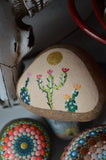 Painted Cactus Rock, Desktop Decor, Cactus Art, Hand Painted Rock, Southwestern