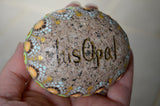 Large Mandala Stone, Nursery Decor Blue, Baby Shower Gift, Housewarming Gift, Painted Rock