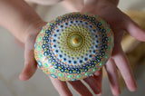 Large Mandala Stone, Nursery Decor Blue, Baby Shower Gift, Housewarming Gift, Painted Rock