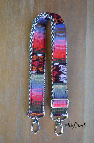 Hand Made Purse Strap, "Javana" Chevron Back, Adjustable Strap, approx. 26 to 45 inches