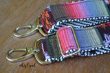 Hand Made Purse Strap, "Javana" Chevron Back, Adjustable Strap, approx. 26 to 45 inches