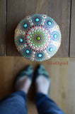 Hand Painted Mandala, Wooden Pebble, Boho Wedding, Camo Inspired Mandala, Faux Painted Rock