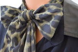 Necktie Olive Green Cheetah Print Animal Print Bow Lightweight Scarf Back to School Ascot Neck Tie - hisOpal Swimwear - 5