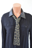 Necktie Olive Green Cheetah Print Animal Print Bow Lightweight Scarf Back to School Ascot Neck Tie - hisOpal Swimwear - 3
