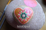 Painted Stone, Heart Mandala Stone, Hand Painted Rock, Easter Gift, Mother's Day, Heart Art