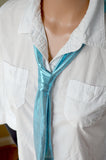 Pale Blue Metallic Necktie, Blue Neck Bow, Pastel Blue, Head Wrap, Summer Scarf, Pop of Color
