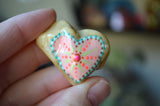 Heart Fridge Magnet, Hand Painted Rock, Mandala Magnet, Refrigerator Magnets, Candy Heart
