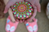 Moroccan Decor, Mandala Stone, Pastel Boho Decor, Housewarming Gift, Painted Rock Gift