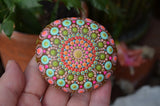 Moroccan Decor, Mandala Stone, Pastel Boho Decor, Housewarming Gift, Painted Rock Gift
