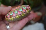 Moroccan Decor, Mandala Stone, Pastel Boho Decor, Housewarming Gift, Painted Rock Gift