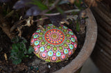 Moroccan Decor, Mandala Stone, Pastel Boho Decor, Housewarming Gift, Painted Rock Gift