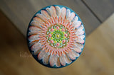 Peach Daisy Painted Rock, Hand Painted Stone, Flower Art, Hand Painted Flower