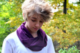 Plum Long Infinity Scarf Lightweight Layering Women's Ascot Unisex Scarf Neck Warmer - hisOpal Swimwear - 3